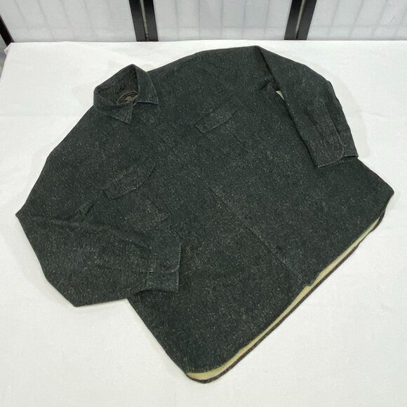 Freedom Foundry Brushed Cotton Flannel Shirt Jacket Black White Marled Button Up - Picture 8 of 12